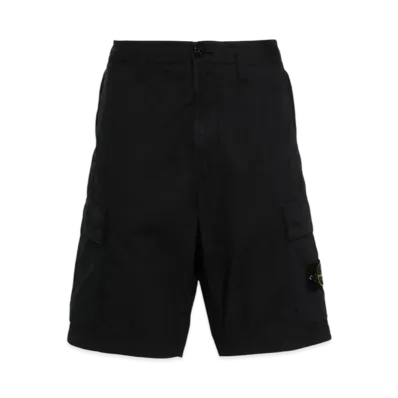 Stone Island L0803 Stretch Cotton Canvas Garment Dyed Cargo Bermuda Shorts - 24SS "Navy Blue"