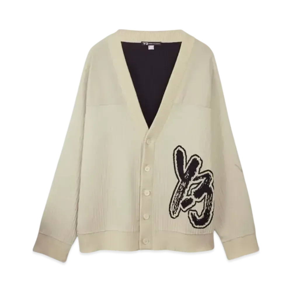 Y-3 Logo Knit Cardigan "Off White"