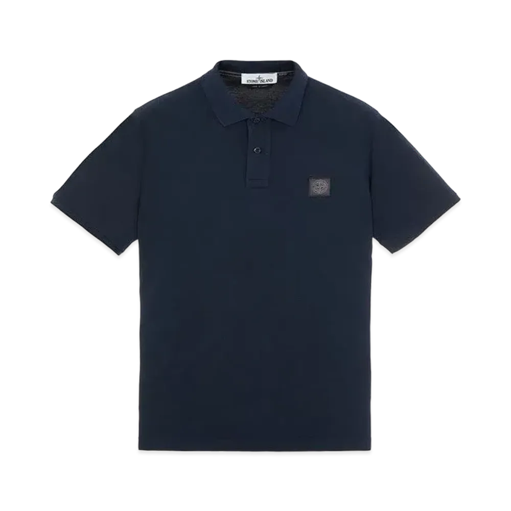 Stone Island 22S67 COTTON PIQUE PIGMENT DYED_SLIM FIT "Ink Blue"
