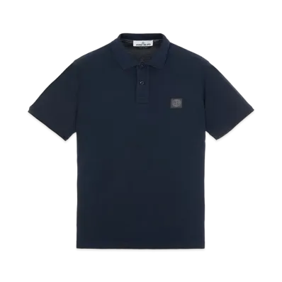 Stone Island 22S67 COTTON PIQUE PIGMENT DYED_SLIM FIT "Ink Blue"