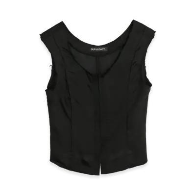 OUR LEGACY Women's Frail Vest "Noir Stripe Sheer Viscose Silk"