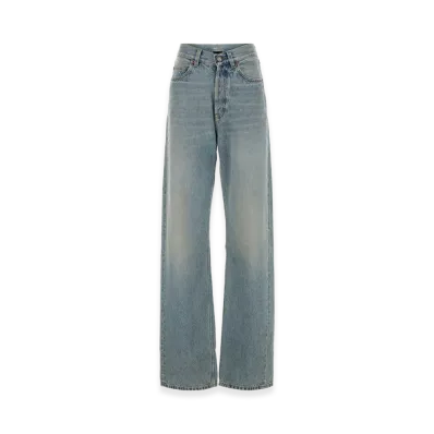 Saint Laurent Women's Wide-Leg Jeans "Denim"