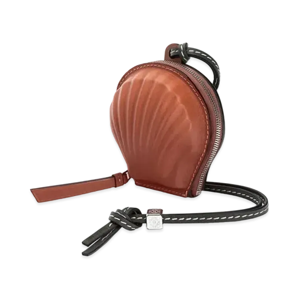 LOEWE Mini Seashell Pouch In Classic Calfskin "Tan"