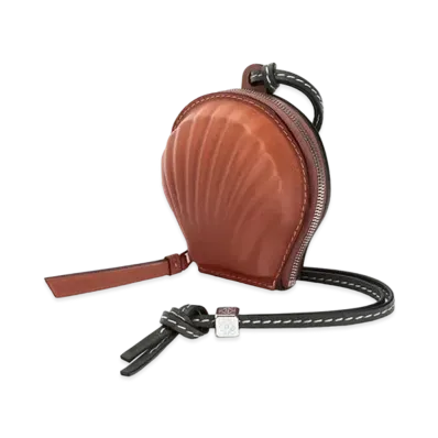 LOEWE Mini Seashell Pouch In Classic Calfskin "Tan"