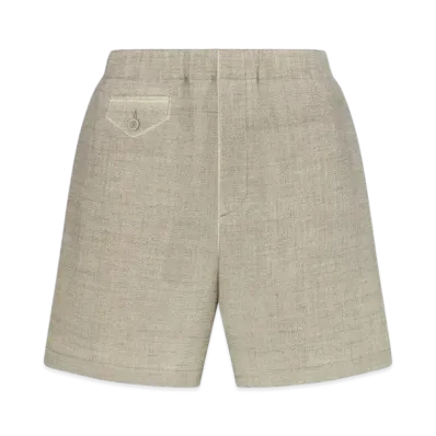 Dior Men's Bermuda Shorts Virgin Wool and Linen "Beige"