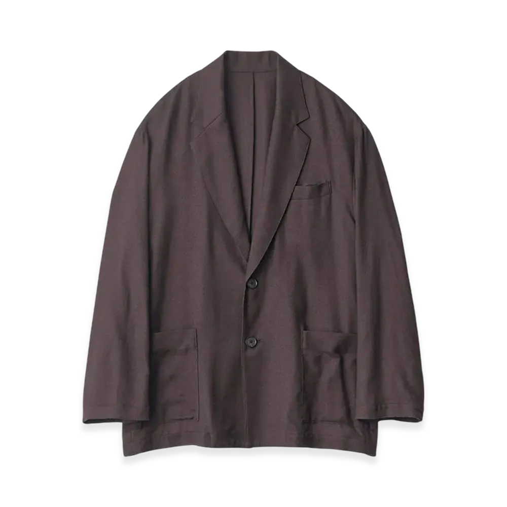 ssstein Rayon Silk Flannel Single Breasted Jacket "Charcoal"