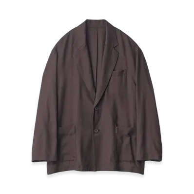 ssstein Rayon Silk Flannel Single Breasted Jacket "Charcoal"