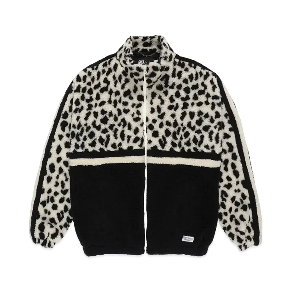 WACKO MARIA Leopard Boa Track Jacket "White"