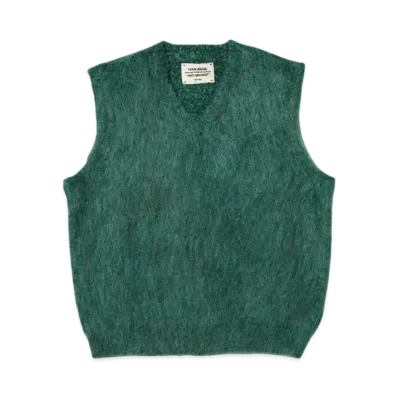 BEAMS FUTURE ARCHIVE Shaggy Knit Vest "Green"