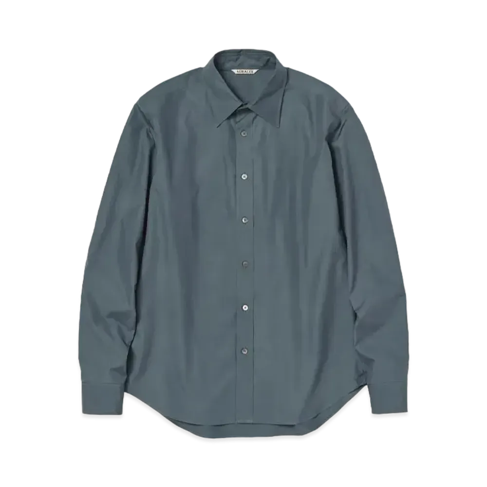 AURALEE High Count Finx Ox Shirt "Dark Blue"