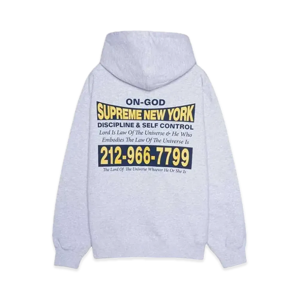Supreme On God Hooded Sweatshirt "Ash Grey"