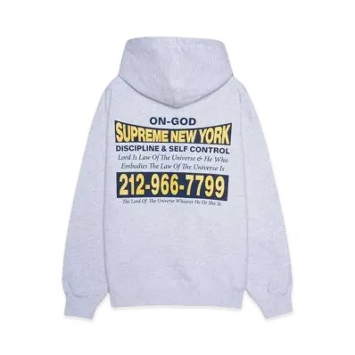 Supreme On God Hooded Sweatshirt "Ash Grey"