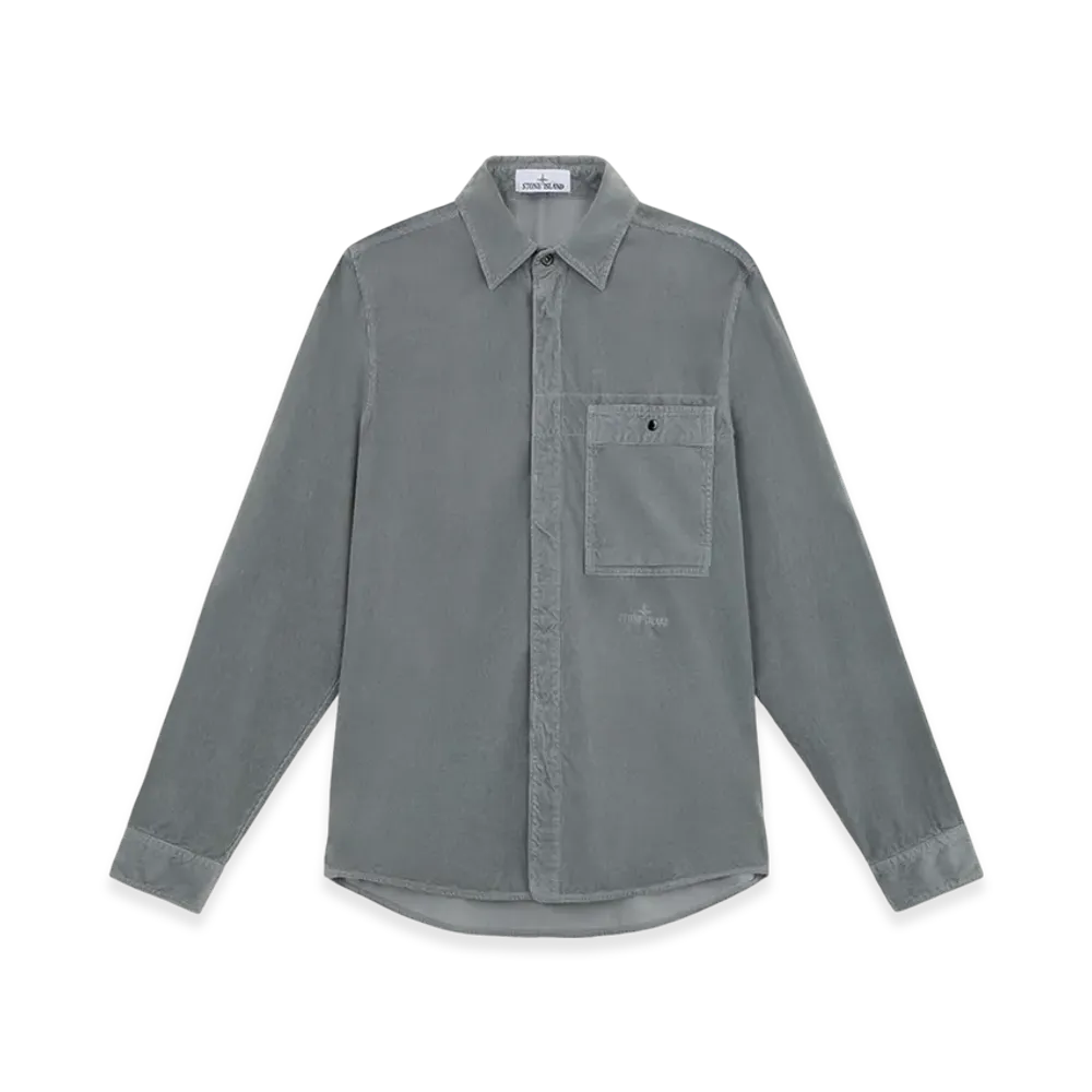 Stone Island 12707 Micro Corduroy Relaxed Fit L/S Shirt - 24FW "Green Grey"