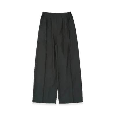 YOKE Wool Nylon Front Flat 1Pleated Easy Trousers "Dark Green"