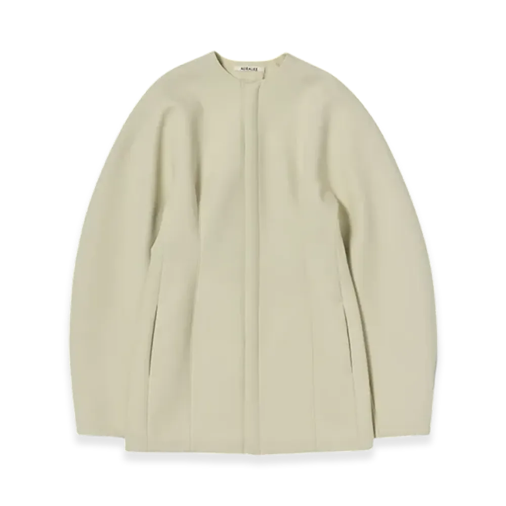 AURALEE Sponge Wool Twill Half Coat "Ivory"