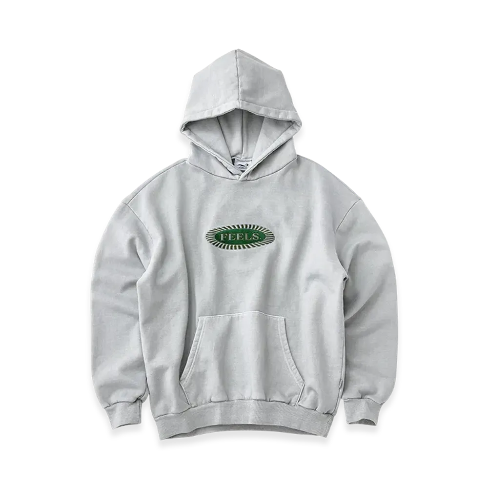 FEELS. Pigment Dye Hoodie "Light Gray"