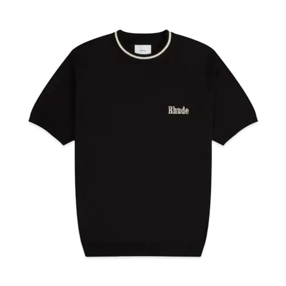 RHUDE Logo Knit Tee "Black"