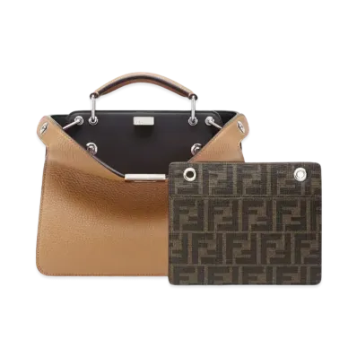 FENDI Peekaboo I See U Small Leather Bag "Beige"