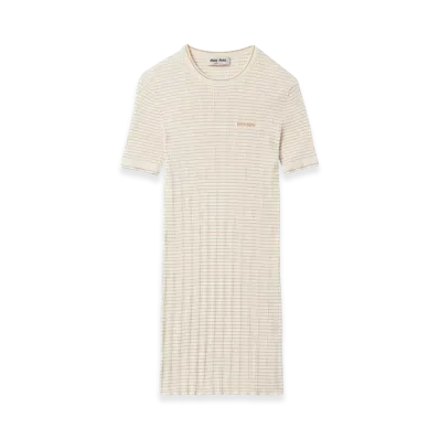 MIU MIU Cotton Dress "Ivory/Beige"