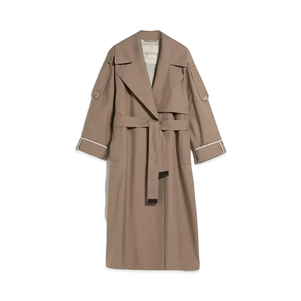 Max Mara U Trench Cotton Blend Oversized Trench Coat "Caramel"