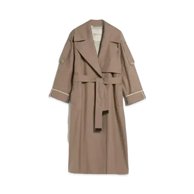 Max Mara U Trench Cotton Blend Oversized Trench Coat "Caramel"