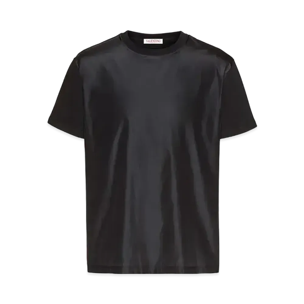 Valentino Washed Taffeta Panel T-Shirt "Black"