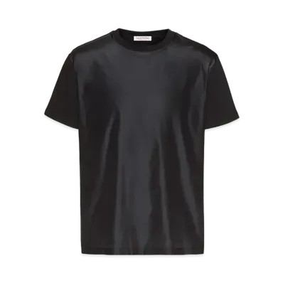 Valentino Washed Taffeta Panel T-Shirt "Black"