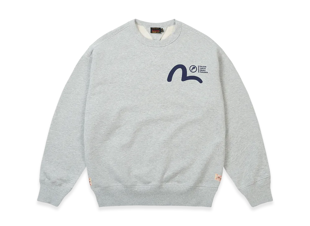 PALACE x EVISU Crew "Grey Marl"