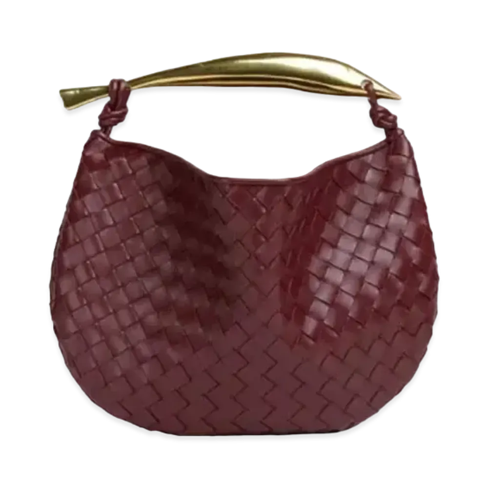Bottega Veneta Lambskin Sardine Small Shoulder Bag "Barolo"
