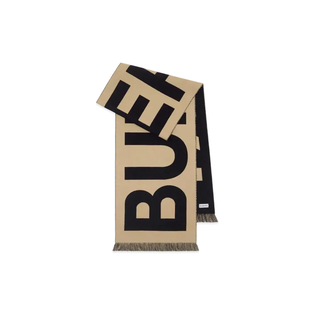 Burberry Logo Wool Scarf "Archive Beige"