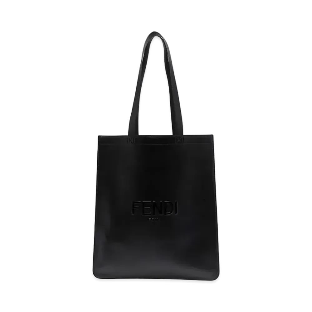 FENDI Flat Shopping Bag Leather Bag "Black"
