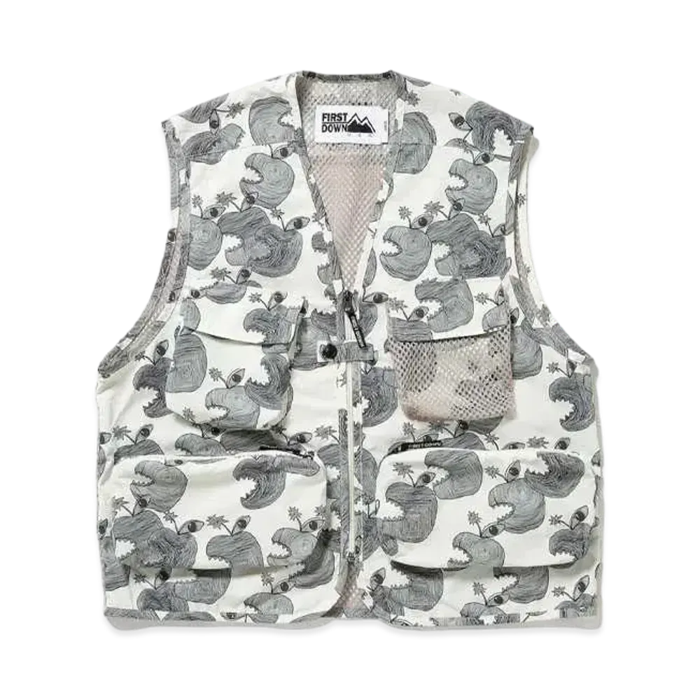 FIRST DOWN RIVER VEST SUPPLEX NYLON by E-WAX STUDIO "Apple Off"