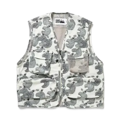 FIRST DOWN RIVER VEST SUPPLEX NYLON by E-WAX STUDIO "Apple Off"
