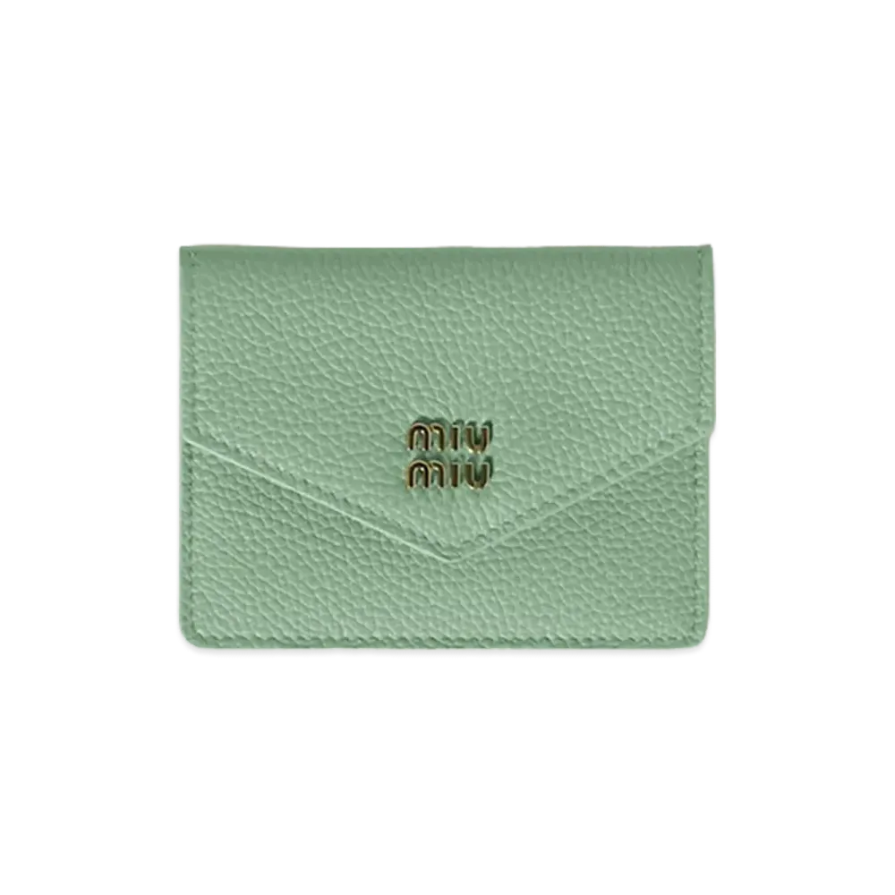 MIU MIU Leather Card Case "Aquamarine"