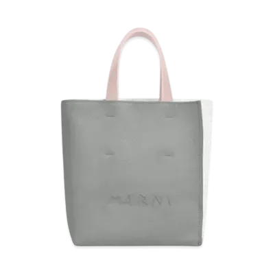 Marni Museo Soft Mini Bag in Leather with Marni Symbol Embroider "Storm/Lily White"