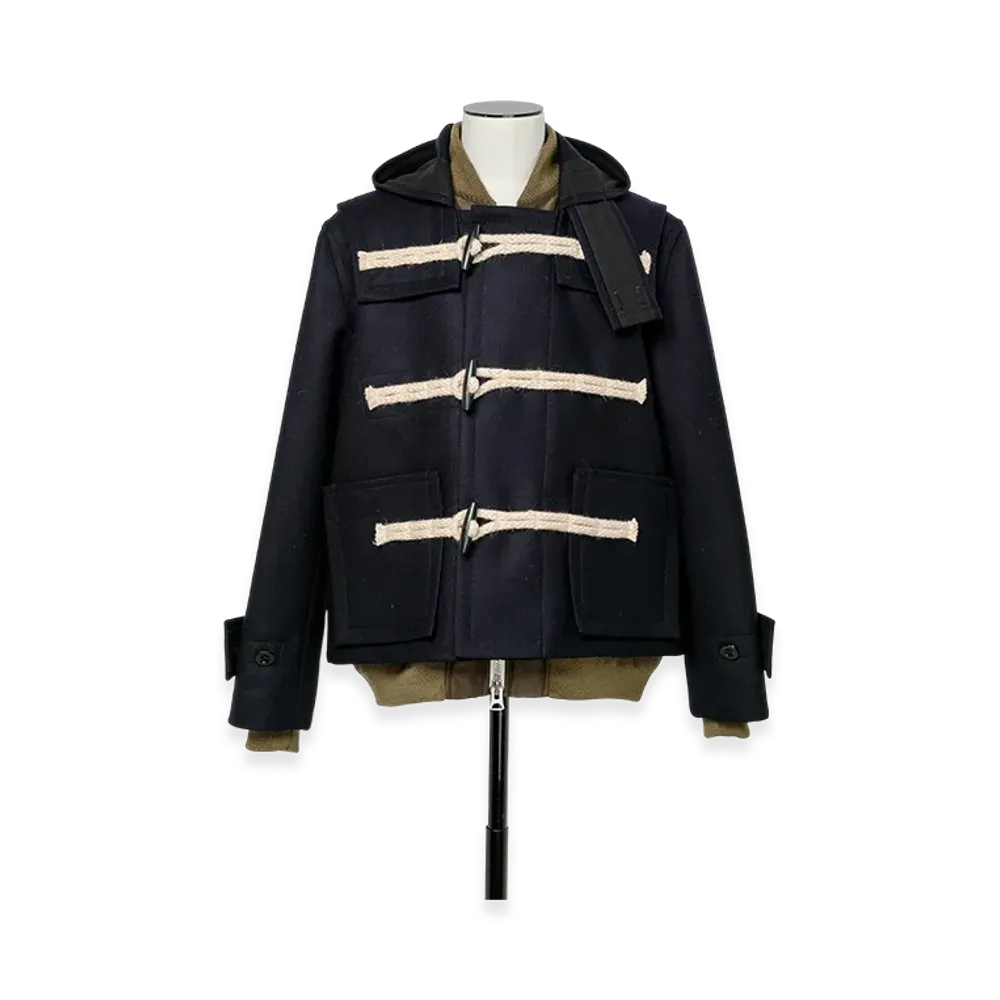 sacai Wool Melton Blouson "Navy/Dark Khaki"