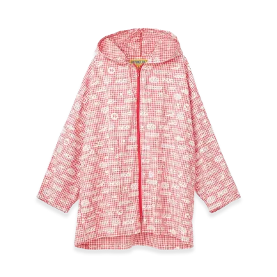 HYSTERIC GLAMOUR Women's HG Racing Pattern Gingham Check Hooded Blouson "Other Pink"