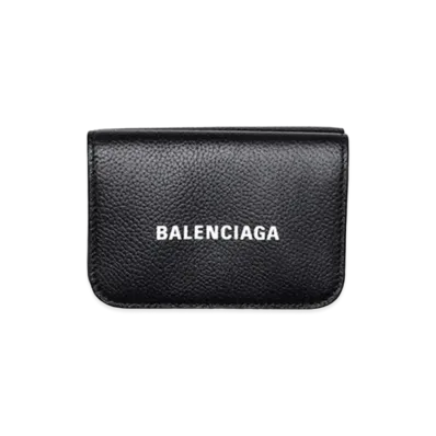 BALENCIAGA Cash Mini Wallet Grained Calfskin "Black"