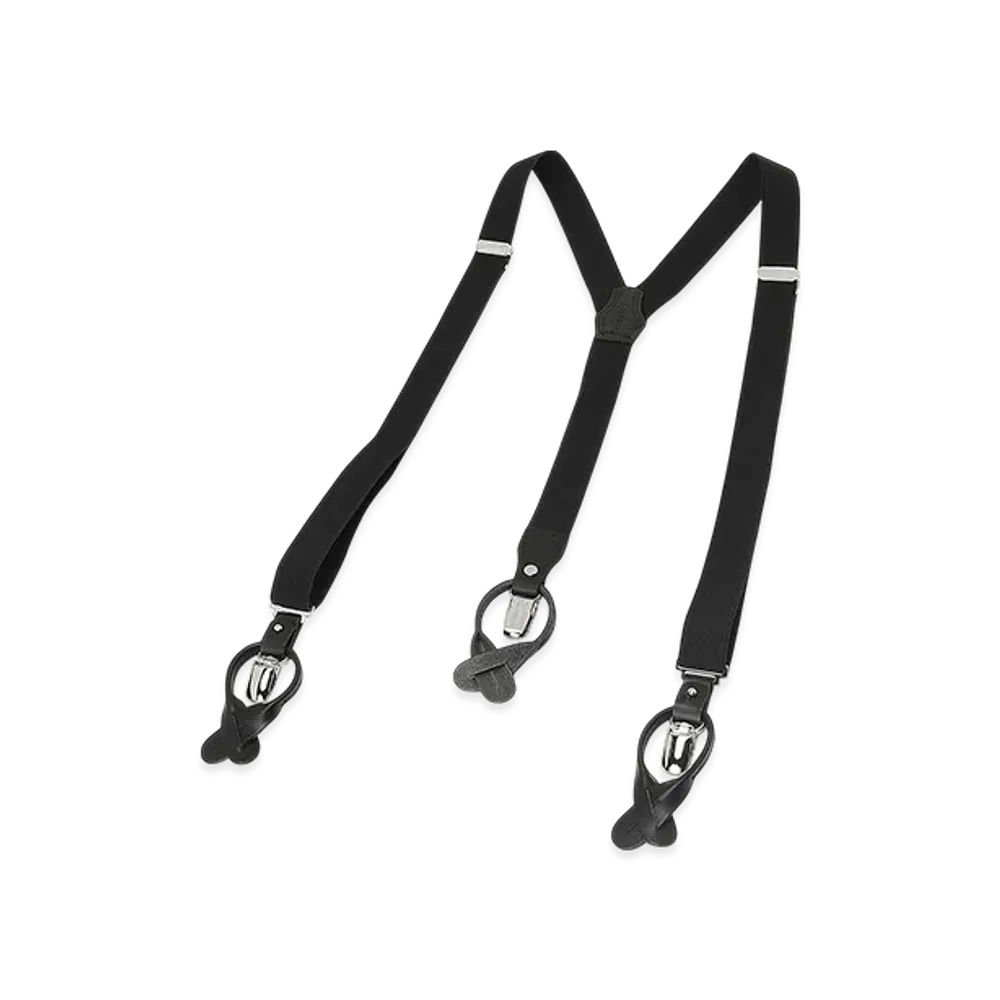 Yohji Yamamoto POUR HOMME 25mm Hakata Rubber Basic Suspenders "Black"