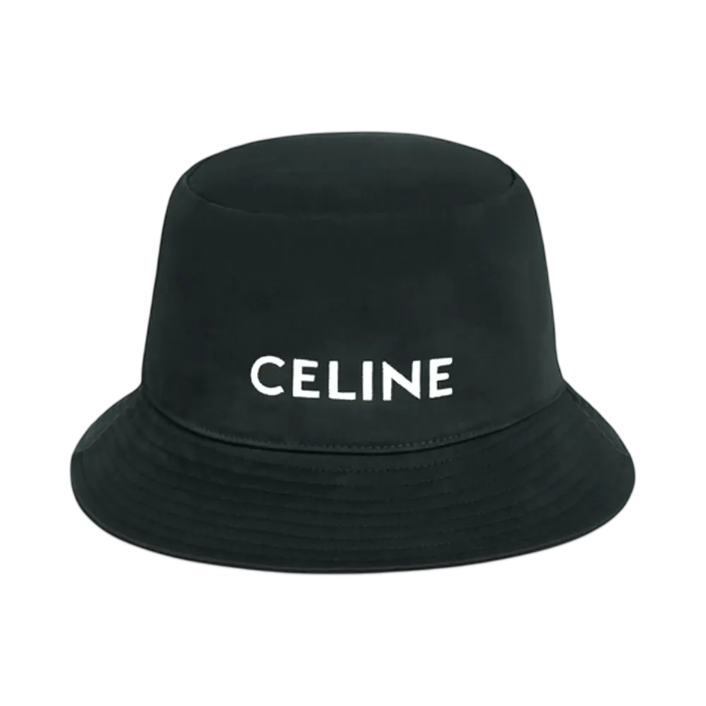 CELINE Bucket Hat in Cotton Embroidery "Ultra Black"