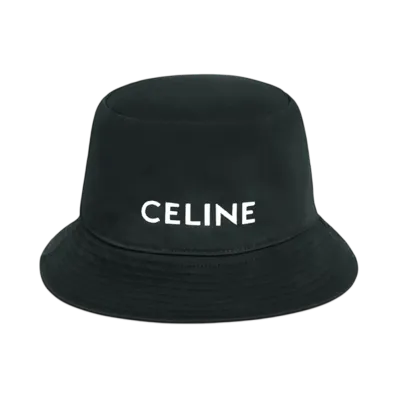 CELINE Bucket Hat in Cotton Embroidery "Ultra Black"