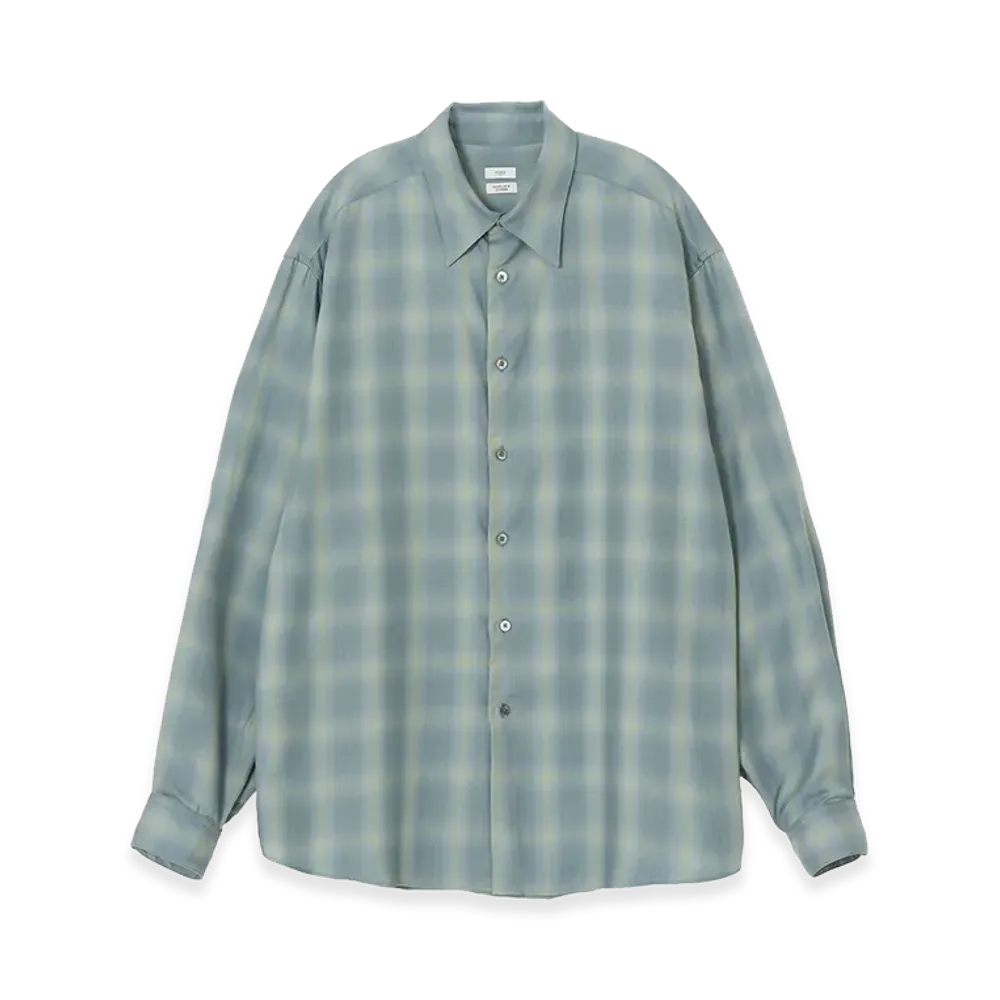YOKE Tencell Ombre Plaid Regullar Collor Shirt "Green"