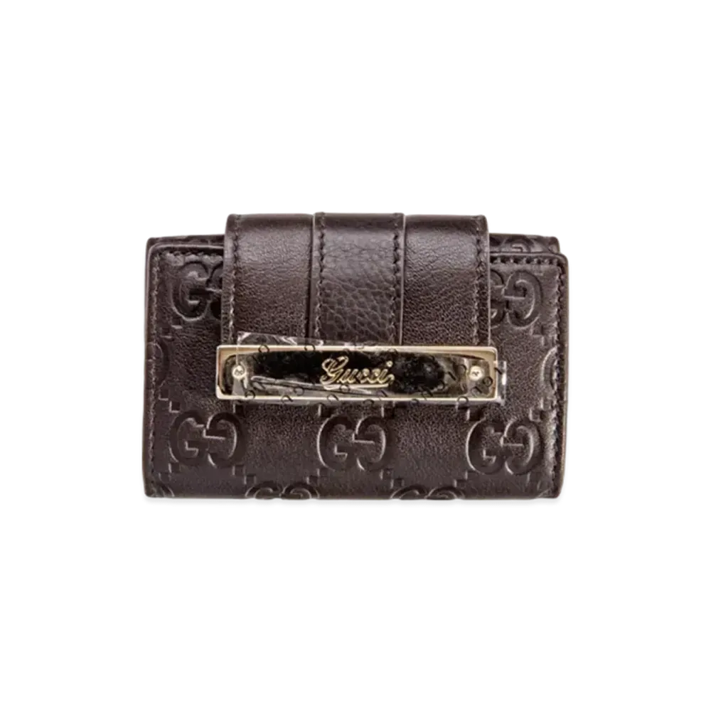 GUCCI Strap 6 Key Case Guccisima "Brown"