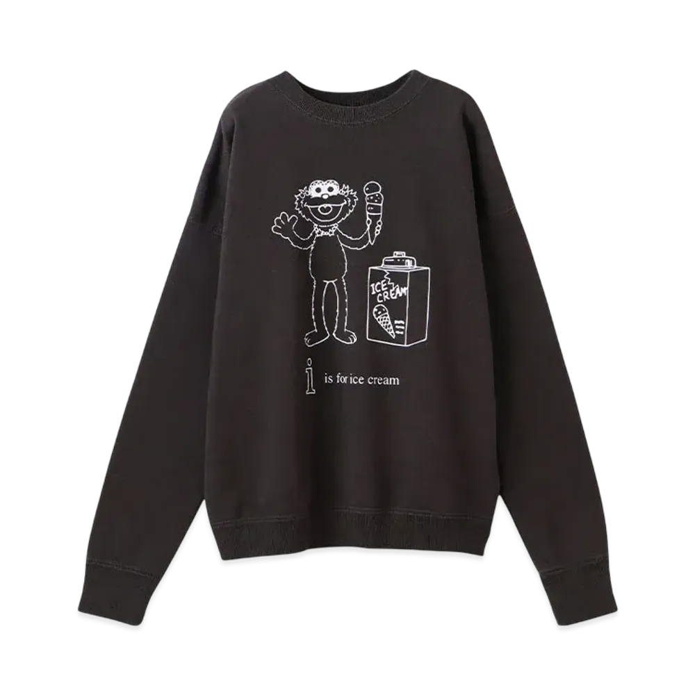 RHC Ron Herman x Sesame Street Zoe Sweat Shirt "Charcoal Gray"