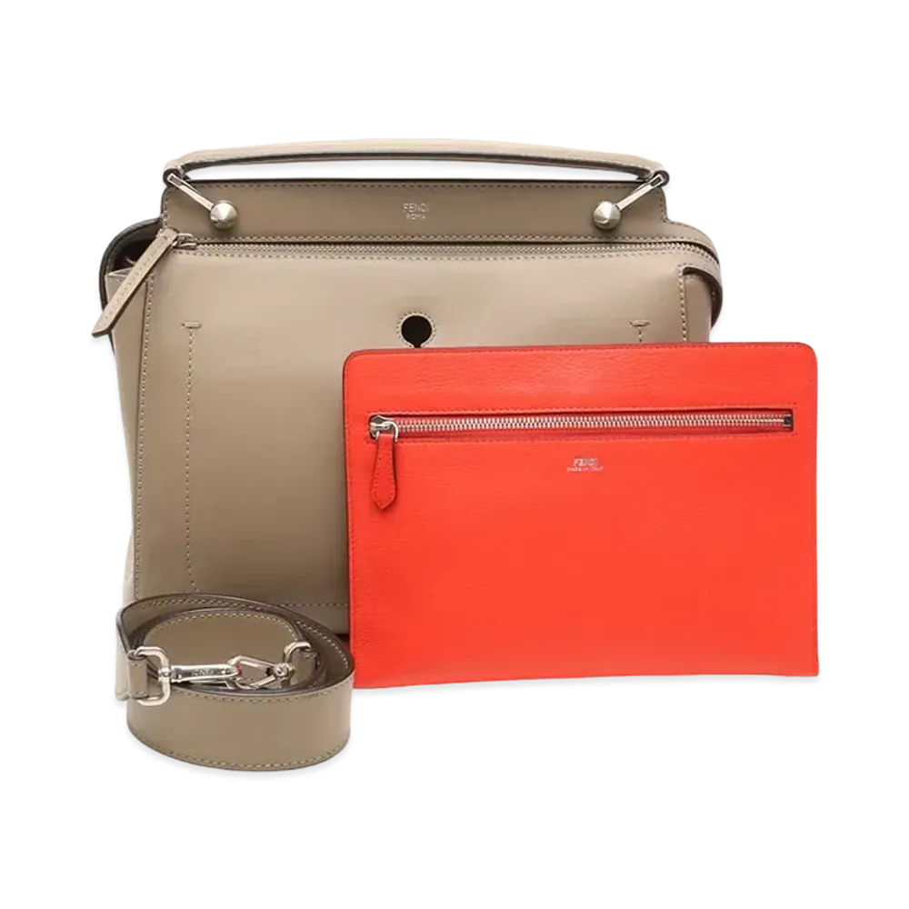 FENDI Dotcom Leather 2WAY Bag "Beige"