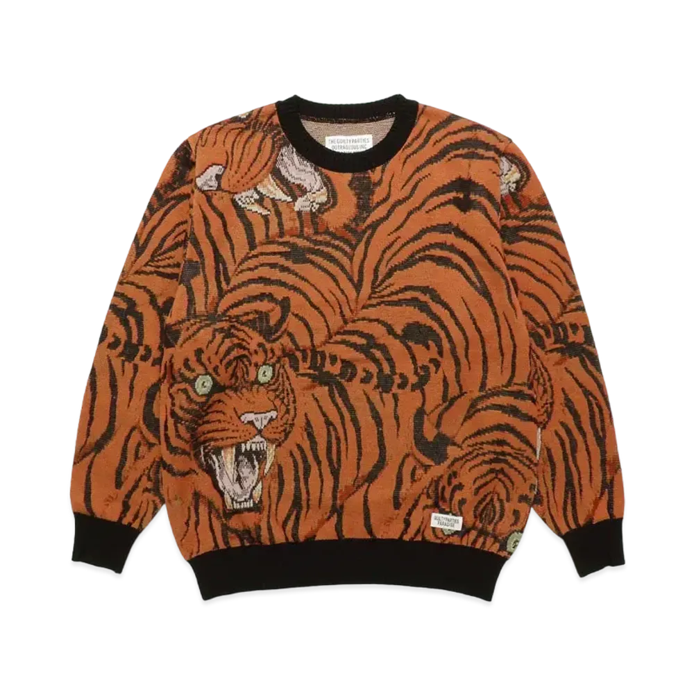 WACKO MARIA TIM LEHI / KNIT JAQUARD SWEATER "Orange"