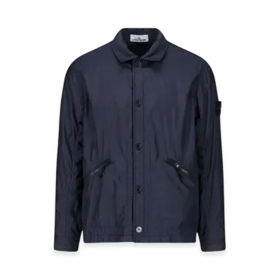 Stone Island 42522 Garment Dyed Crinkle Reps Polartec Nylon Shirts Jacket - 23SS "Navy Blue"