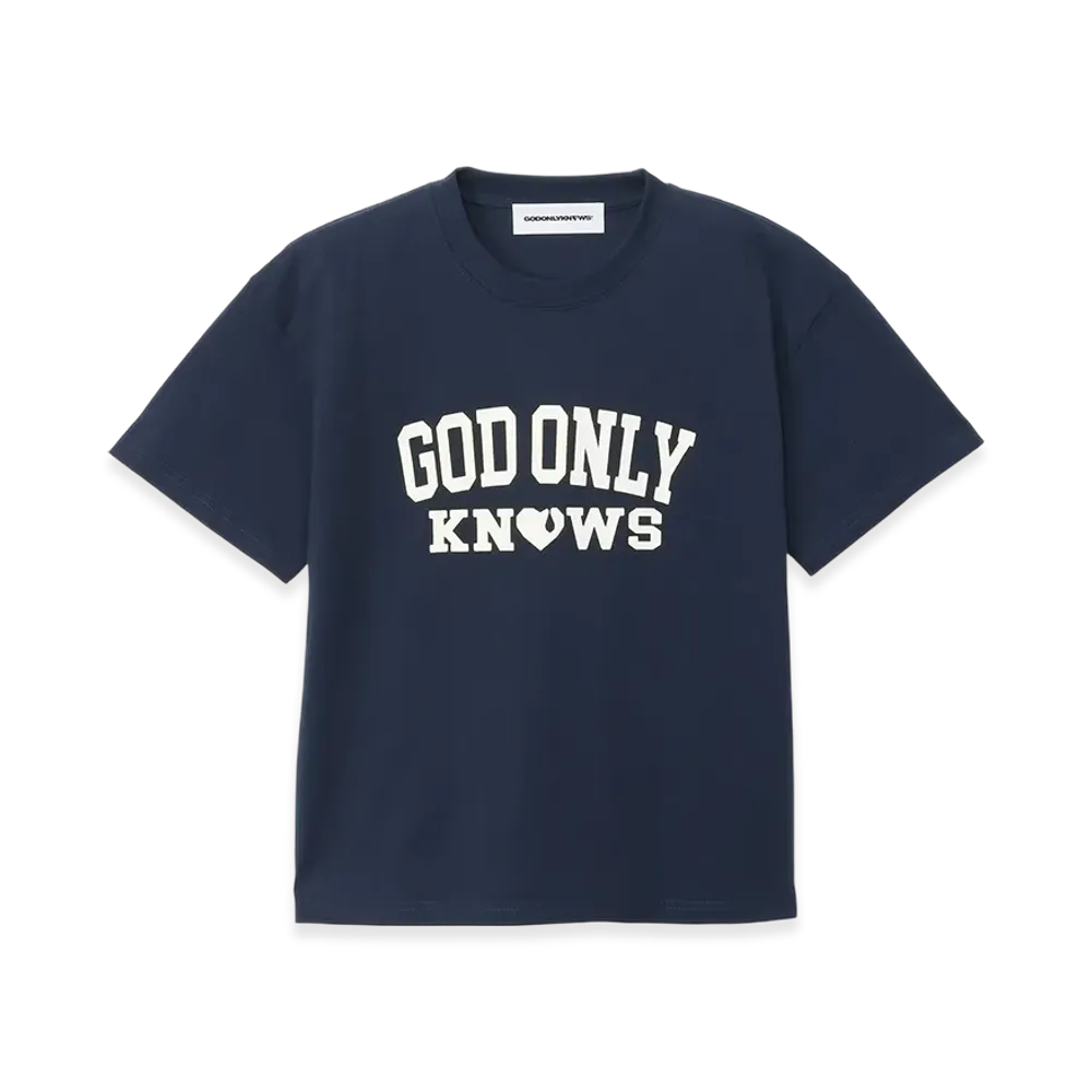 GOD ONLY KNOWS College Logo T-Shirt "Navy"