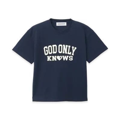 GOD ONLY KNOWS College Logo T-Shirt "Navy"