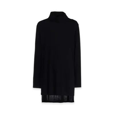S'YTE Rayon Jersey High Neck Long-Sleeved T-Shirt "Black"